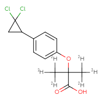 Chemical structure of 2-[4-(2,2-dichlorocyclopropyl)phenoxy]-2-(²H₃)methyl(²H₃)propanoic acid - CSSB00159253016