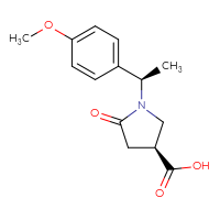 Chemical structure of (3S)-1-[(1R)-1-(4-methoxyphenyl)ethyl]-5-oxopyrrolidine-3-carboxylic acid - CSSB06630656139