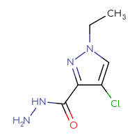 Chemical structure of 4-chloro-1-ethyl-1H-pyrazole-3-carbohydrazide - CSSB00000080385