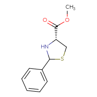 Chemical structure of methyl (4R)-2-phenyl-1,3-thiazolidine-4-carboxylate - CSSB00048711064