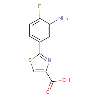 Chemical structure of 2-(3-amino-4-fluorophenyl)-1,3-thiazole-4-carboxylic acid - CSSB00053986575