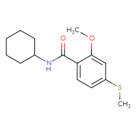 Chemical structure of N-cyclohexyl-2-methoxy-4-(methylsulfanyl)benzamide - CSSB00026420817