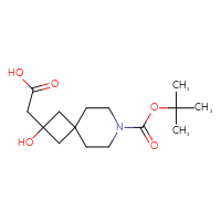 Chemical structure of 2-{7-[(tert-butoxy)carbonyl]-2-hydroxy-7-azaspiro[3.5]nonan-2-yl}acetic acid - CSSB00154675546