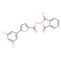 Chemical structure of 1,3-dioxo-2,3-dihydro-1H-isoindol-2-yl 5-(3,5-dichlorophenyl)thiophene-2-carboxylate - CSSB00133016699