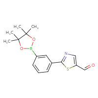 Chemical structure of 2-[3-(4,4,5,5-tetramethyl-1,3,2-dioxaborolan-2-yl)phenyl]-1,3-thiazole-5-carbaldehyde - CSSB06584800191
