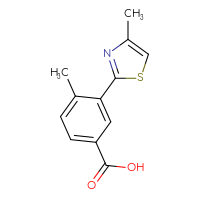 Chemical structure of 4-methyl-3-(4-methyl-1,3-thiazol-2-yl)benzoic acid - CSSB00021544599