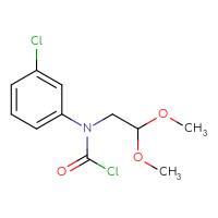 Chemical structure of N-(3-chlorophenyl)-N-(2,2-dimethoxyethyl)carbamoyl chloride - CSSB06272085693