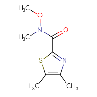 Chemical structure of N-methoxy-N,4,5-trimethyl-1,3-thiazole-2-carboxamide - CSSB00015402904