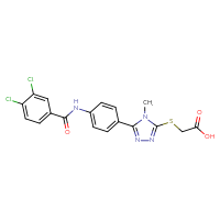 Chemical structure of 2-({5-[4-(3,4-dichlorobenzamido)phenyl]-4-methyl-4H-1,2,4-triazol-3-yl}sulfanyl)acetic acid - CSSB00121644825