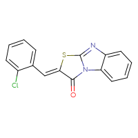 Chemical structure of (4Z)-4-[(2-chlorophenyl)methylidene]-5-thia-2,7-diazatricyclo[6.4.0.0²,⁶]dodeca-1(12),6,8,10-tetraen-3-one - CSSB00160839700