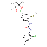 Chemical structure of 1-(2-chloro-4-methylphenyl)-3-[2-(methylsulfanyl)-4-(4,4,5,5-tetramethyl-1,3,2-dioxaborolan-2-yl)phenyl]urea - CSSB21332116040