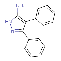 Chemical structure of 3,4-diphenyl-1H-pyrazol-5-amine - CSSB00000747252