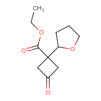 Chemical structure of ethyl 3-oxo-1-(oxolan-2-yl)cyclobutane-1-carboxylate - CSSB00021774594