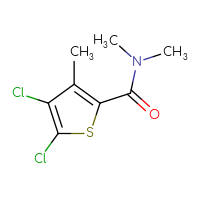 Chemical structure of 4,5-dichloro-N,N,3-trimethylthiophene-2-carboxamide - CSSB06918463850