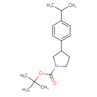 Chemical structure of tert-butyl 3-[4-(propan-2-yl)phenyl]pyrrolidine-1-carboxylate - CSSB00134788946