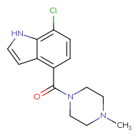 Chemical structure of 7-chloro-4-(4-methylpiperazine-1-carbonyl)-1H-indole - CSSB06470231569