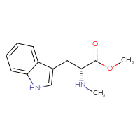 Chemical structure of methyl (2R)-3-(1H-indol-3-yl)-2-(methylamino)propanoate - CSSB00160477508