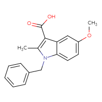Chemical structure of 1-benzyl-5-methoxy-2-methyl-1H-indole-3-carboxylic acid - CSSB00000757869