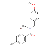 Chemical structure of 2-bromo-N-[(4-methoxyphenyl)methyl]-N,4-dimethylbenzamide - CSSB00105538126
