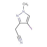 Chemical structure of 2-(4-iodo-1-methyl-1H-pyrazol-3-yl)acetonitrile - CSSB00135088517