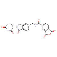 Chemical structure of N-{[2-(2,6-dioxopiperidin-3-yl)-1-oxo-2,3-dihydro-1H-isoindol-5-yl]methyl}-1,3-dioxo-1,3-dihydro-2-benzofuran-5-carboxamide - CSSB11612425095