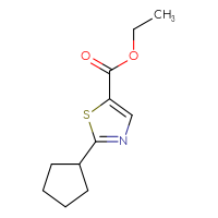 Chemical structure of ethyl 2-cyclopentyl-1,3-thiazole-5-carboxylate - CSSB00010075159