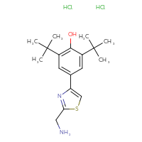 Chemical structure of 4-[2-(aminomethyl)-1,3-thiazol-4-yl]-2,6-di-tert-butylphenol dihydrochloride - CSSB06595022020