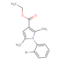 Chemical structure of ethyl 1-(2-bromophenyl)-2,5-dimethyl-1H-pyrrole-3-carboxylate - CSSB15076330691
