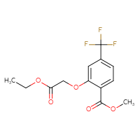 Chemical structure of methyl 2-(2-ethoxy-2-oxoethoxy)-4-(trifluoromethyl)benzoate - CSSB06645076937