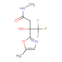 Chemical structure of 4,4,4-trifluoro-3-hydroxy-N-methyl-3-(5-methyl-1,3-oxazol-2-yl)butanamide - CSSB02283621085