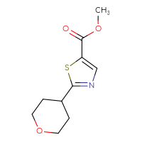 Chemical structure of methyl 2-(oxan-4-yl)-1,3-thiazole-5-carboxylate - CSSB00012753751