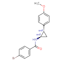 Chemical structure of rac-4-bromo-N-[(1R,2S)-2-(4-methoxyphenyl)cyclopropyl]benzamide - CSSB21432537301