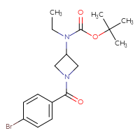 Chemical structure of tert-butyl N-[1-(4-bromobenzoyl)azetidin-3-yl]-N-ethylcarbamate - CSSB00888003668