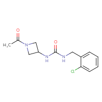 Chemical structure of 3-(1-acetylazetidin-3-yl)-1-[(2-chlorophenyl)methyl]urea - CSSB00701125077