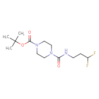 Chemical structure of tert-butyl 4-[(3,3-difluoropropyl)carbamoyl]piperazine-1-carboxylate - CSSB02064860504