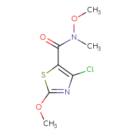 Chemical structure of 4-chloro-N,2-dimethoxy-N-methyl-1,3-thiazole-5-carboxamide - CSSB02271960761