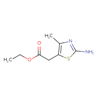 Chemical structure of ethyl 2-(2-amino-4-methyl-1,3-thiazol-5-yl)acetate - CSSB00000187698