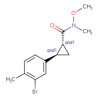 Chemical structure of rac-(1R,2R)-2-(3-bromo-4-methylphenyl)-N-methoxy-N-methylcyclopropane-1-carboxamide - CSSB21291564148