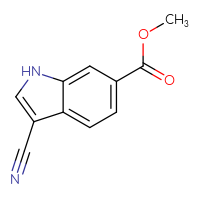 Chemical structure of methyl 3-cyano-1H-indole-6-carboxylate - CSSB00010212325
