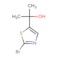 Chemical structure of 2-(2-bromo-1,3-thiazol-5-yl)propan-2-ol - CSSB00016076510