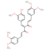 Chemical structure of (1E,6E)-1,7-bis(3,4-dimethoxyphenyl)-4-[(4-hydroxy-3-methoxyphenyl)methylidene]hepta-1,6-diene-3,5-dione - CSSB00121573905