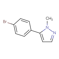 Chemical structure of 5-(4-bromophenyl)-1-methyl-1H-pyrazole - CSSB00010232034