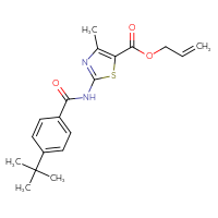 Chemical structure of prop-2-en-1-yl 2-(4-tert-butylbenzamido)-4-methyl-1,3-thiazole-5-carboxylate - CSSB00026734538