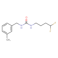 Chemical structure of 3-(4,4-difluorobutyl)-1-[(3-methylphenyl)methyl]urea - CSSB02003621648