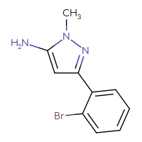 Chemical structure of 3-(2-bromophenyl)-1-methyl-1H-pyrazol-5-amine - CSSB00011267203