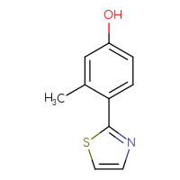 Chemical structure of 3-methyl-4-(1,3-thiazol-2-yl)phenol - CSSB00116474964