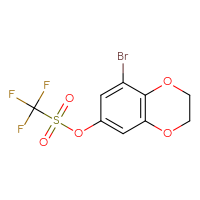 Chemical structure of 8-bromo-2,3-dihydro-1,4-benzodioxin-6-yl trifluoromethanesulfonate - CSSB21009712431