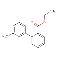 Chemical structure of ethyl 3'-methyl-[1,1'-biphenyl]-2-carboxylate - CSSB01402449618