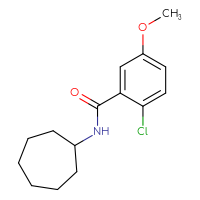 Chemical structure of 2-chloro-N-cycloheptyl-5-methoxybenzamide - CSSB06418059175