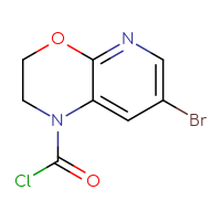 Chemical structure of 7-bromo-1H,2H,3H-pyrido[2,3-b][1,4]oxazine-1-carbonyl chloride - CSSB15001078949